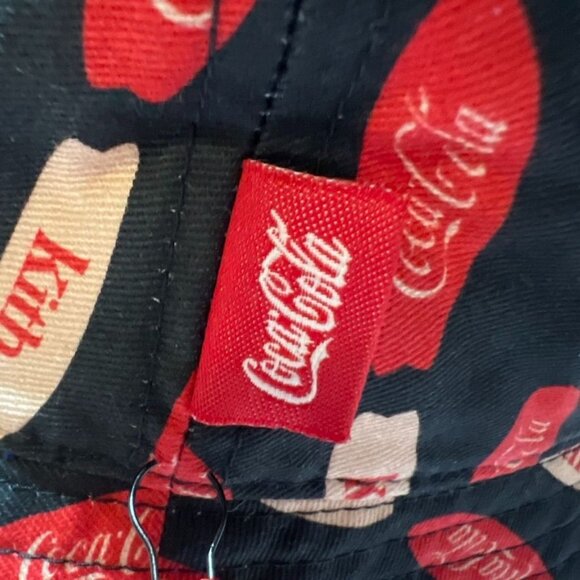 Kith x Coca-Cola Collaboration Bucket Hat Red & Black Pattern With Logo Design - Picture 7 of 11